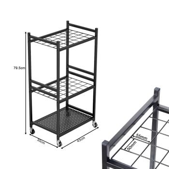 Muxing  Gartengeräte-Regal fahrbares Aufbewahrungsregal Regal Abstellregal Gartenregal Aufbewahrung für Pflanzzubehör Schwarz 43*30*79.5cm 【GJJ6855-HEI】